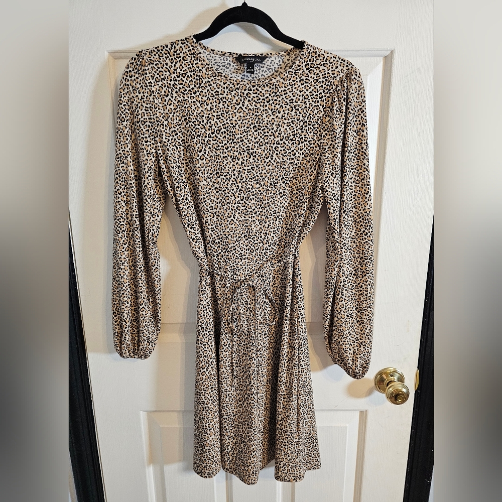Banana Republic Cheetah Print Casual Polyester Dress Size Small